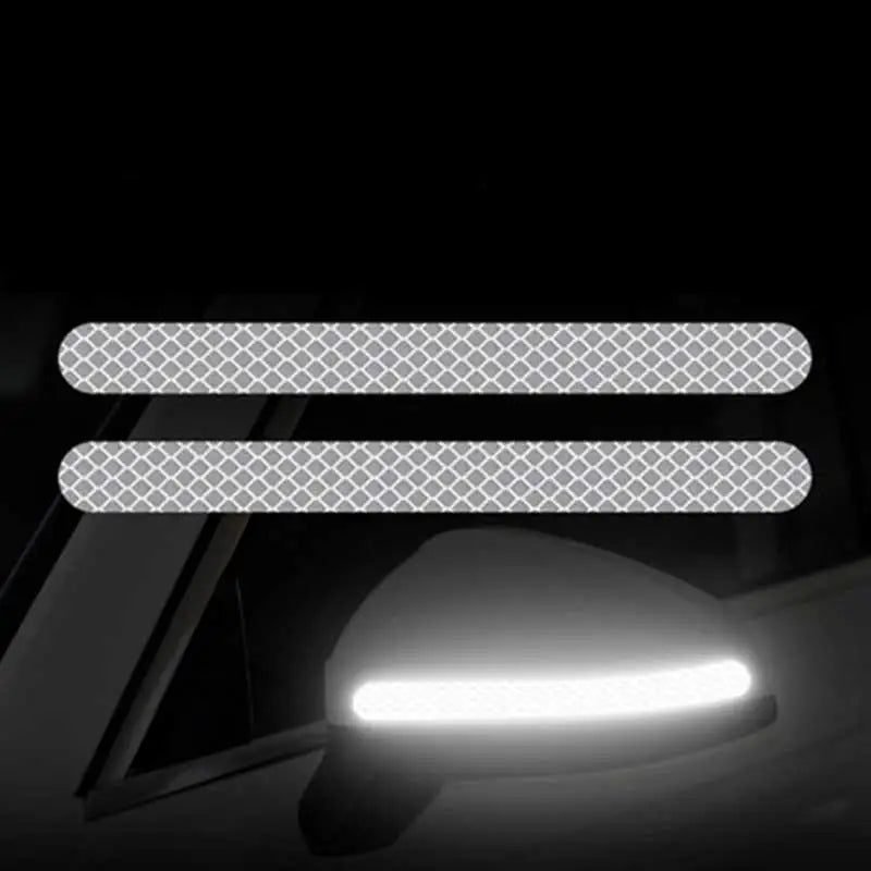 Car Reflective Safety Strip Stickers Rearview Mirror Warning Tape 6/2PCS