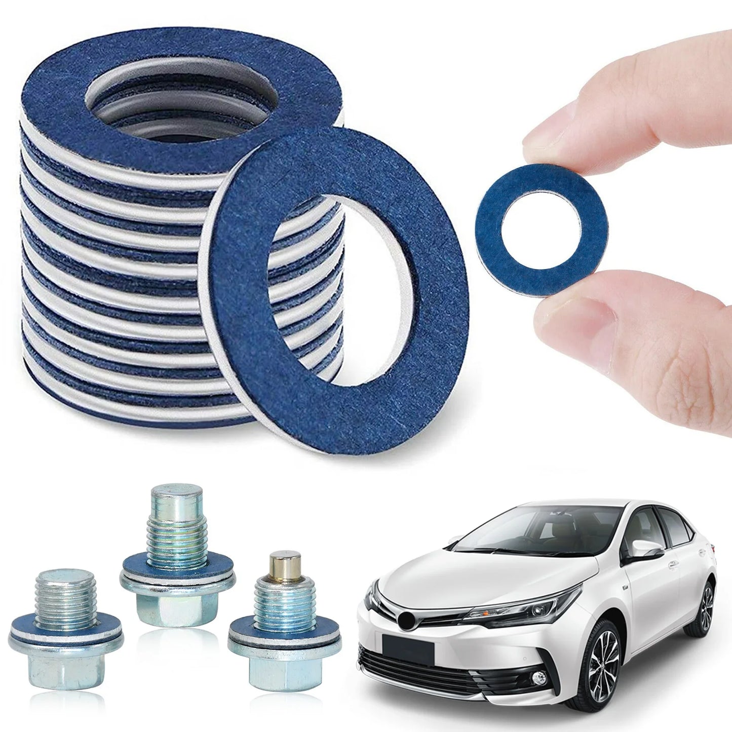 Aluminum Oil Drain Plug Gasket Washer for Toyota Engine — Oil Pan Seal Replacement