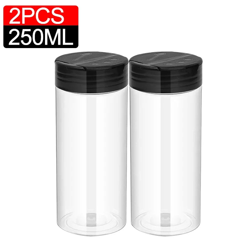 1/10Pcs Plastic Spice Jars with Shaker Lids Kitchen Empty Salt Pepper Condiment Powder Barbecue Seasoning Bottles Container