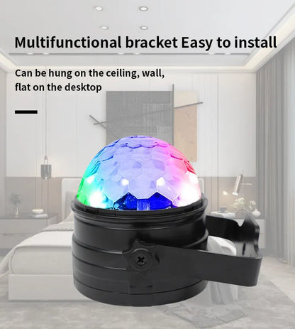 Sound Activated LED Disco Ball Light with Remote Remote Party Lamp