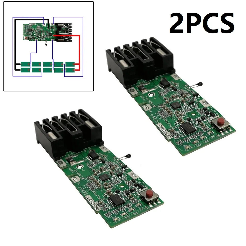 2PCS PCB Charging Protection Circuit Board For 18V Replacement Protection Circuit Connector Power Tool Batteries Parts