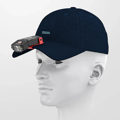 Mini Sensor LED Headlamp Adjustable Angle Hat Cap Clip Lights Waterproof USB Rechargeable Lamp Outdoor Camping Fishing Headlight