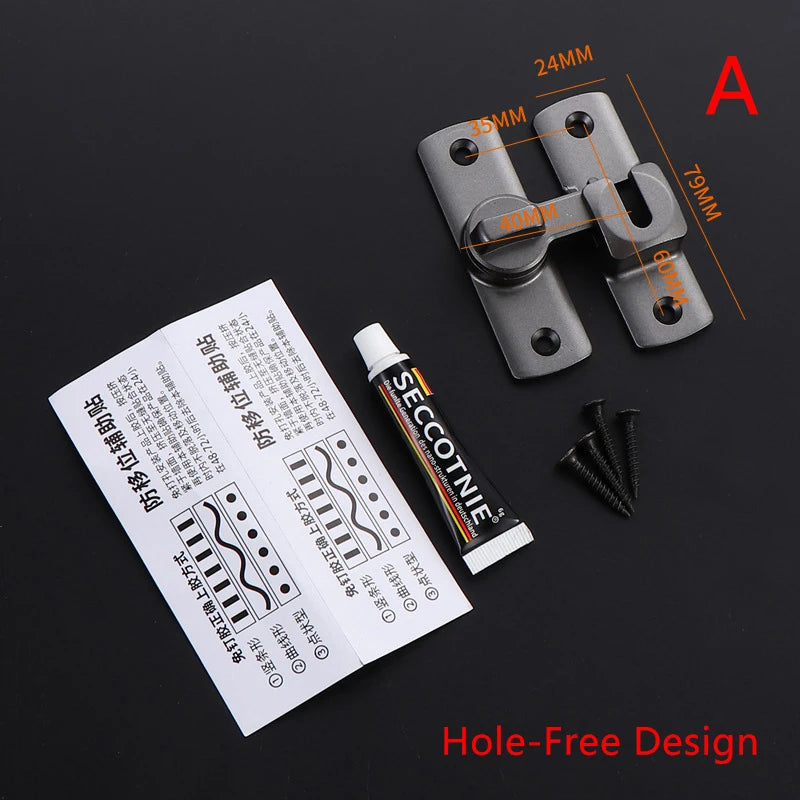 New Punch-free Hasp Latch Door Lock Black Cabinet Locks Kids Safety Lock  Sliding Door Anti-pried Hook Lock Hardware
