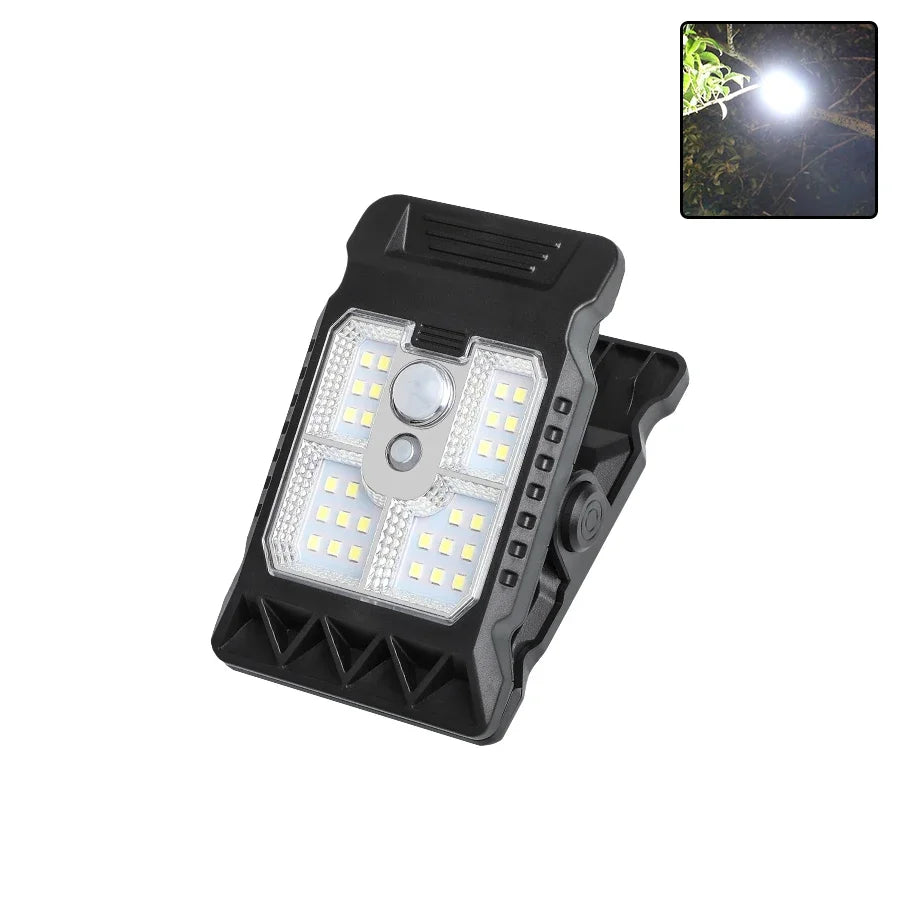 Solar Sensor Motion Light Clip on Lawn Lamp Outdoor Waterproof Work Light Camping Household Garden Lighting Courtyard Lamp