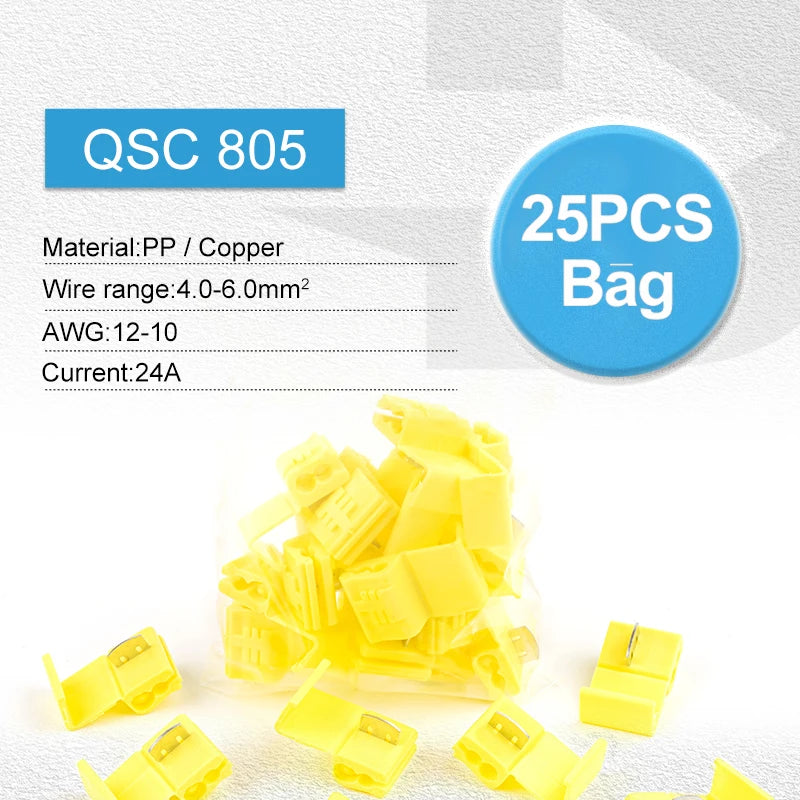 Quick Splice Wire Connector Scotch Lock Snap AWG22-10 Insulated Crimp Electrical Wiring Terminal