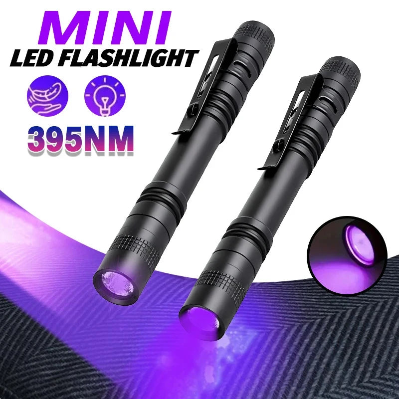 LED 395UV Flashlight Ultraviolet/white Light Pocket Pen Light Using 3A Battery for Pet Dog Cat Urine Detector Scorpion Finder