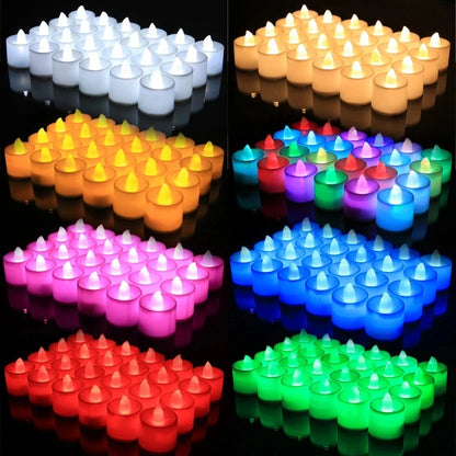 Flameless LED Tealight Candle Heart Shape 48/1PCS