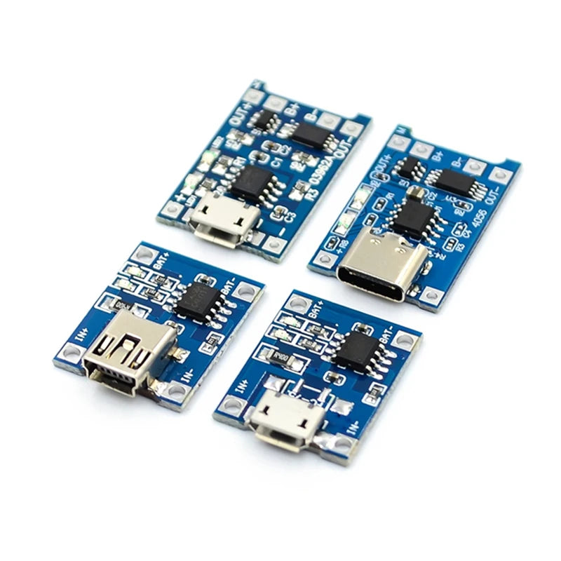 type-c/Micro USB 5V 1A 18650 TP4056 Lithium Battery Charger Module Charging Board With Protection Dual Functions 1A Li-ion