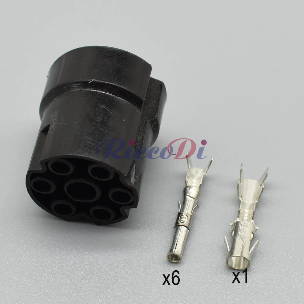 DJ3071-1.5/3.5-11 / DJ3071-1.5/3.5-21 White Automotive 7-Pin Composite Connector — Male Female with 15cm Pre-wired Harness