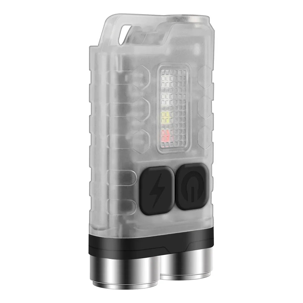 V3 EDC LED Flashlight Rechargeable Mini Keychain Torch with UV