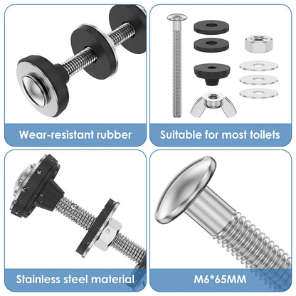 Bathroom Screws Bolts Stainless Steel Toilet Tank Bolt Reliable Support Split Washer 2pcs Bowl Bolt Kit Easy Installation