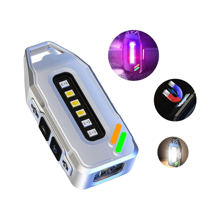 Portable LED Flashlights Rechargeable Work Light COB Magnetic Floodlight with Pen Clip Headlamp Outdoor Camping Fishing Torch