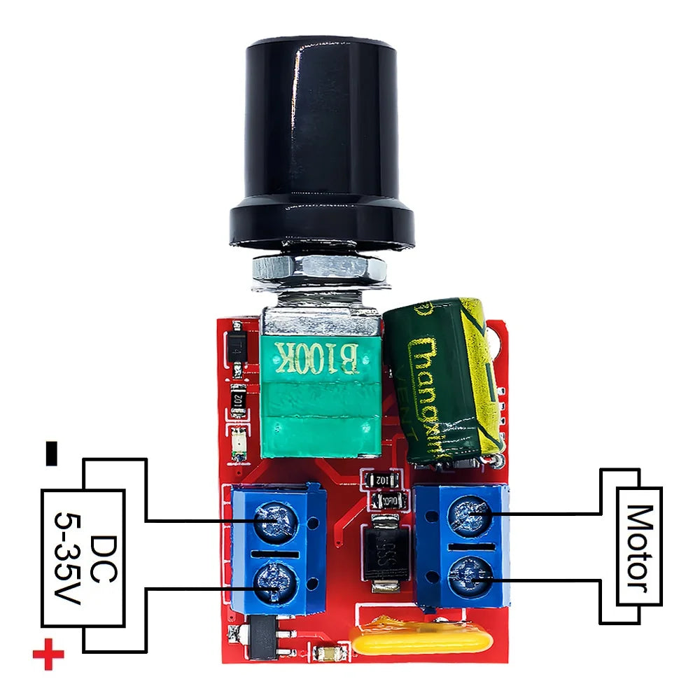 PWM Mini DC Motor Speed Controller Module 3V-35V 5A 90W Adjustable Regulator & LED Dimmer