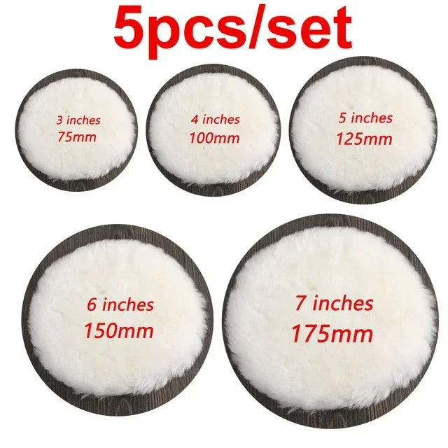 Car Polish Pads 3/7inch Soft Wool Polishing Disc Tools for Machine Waxing Polisher Car Body Polishing Discs Cleaning Accessories