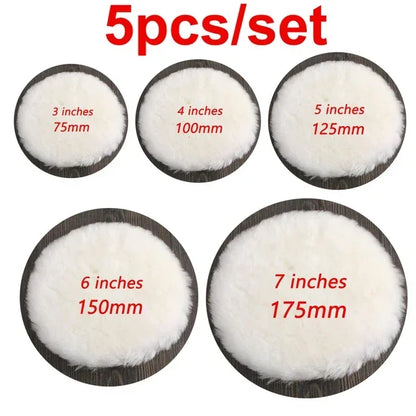 Wool Polishing Disc 3-7 Inch Car Polishing Buffing Pad 1/5PCS