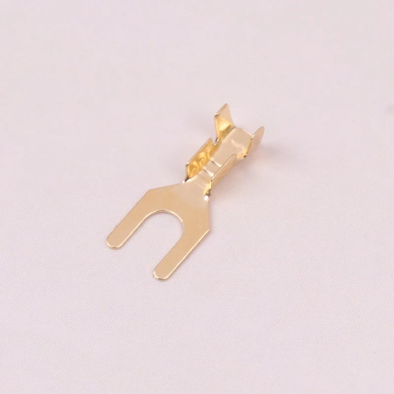 50pcs U-Shaped Brass Grounding Lug Fork Terminal Connector