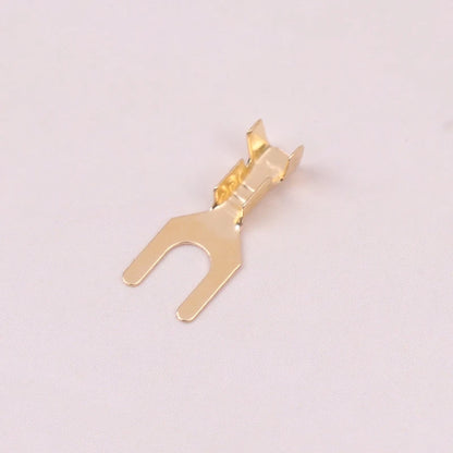 50pcs U-Shaped Brass Grounding Lug Fork Terminal Connector