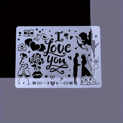 A4 5pcs/set  DIY Painting Template Wall Stencil Airbrush Scrapbook Coloring Embossing Album Diary Christmas Drawing Copy Templat