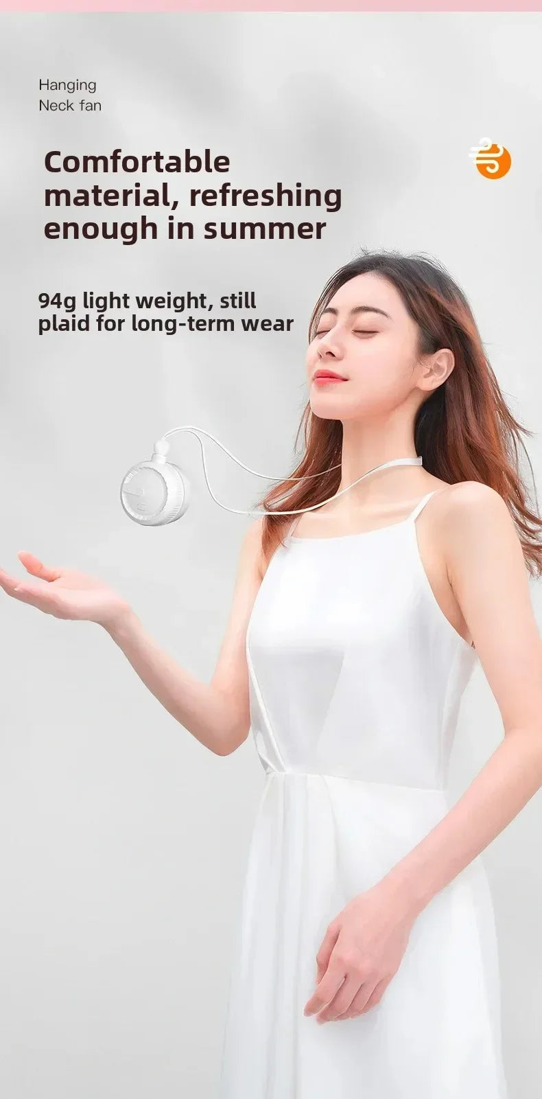 Clip-on Mini Waist Fan 3-Speed USB-C Rechargeable Portable Fan