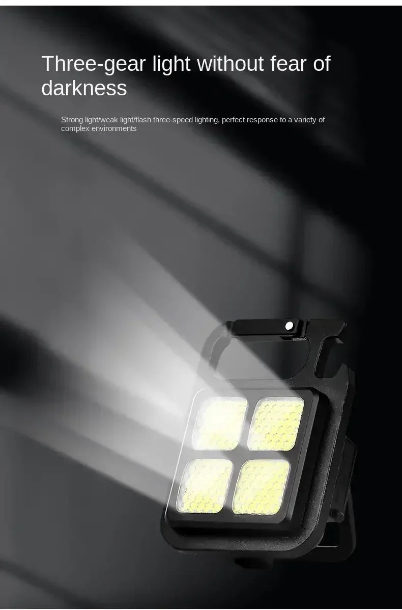 Rechargeable LED Pocket Flashlight Folding Bracket Keychain Light