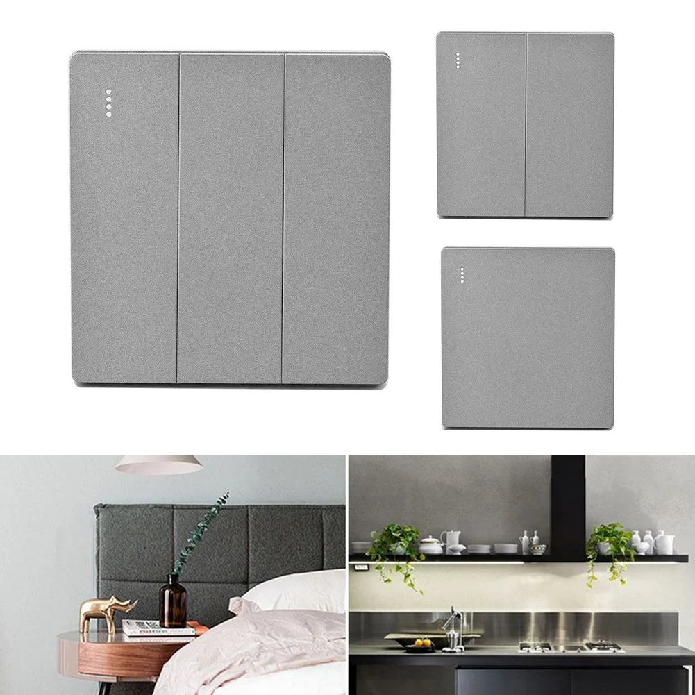 None Gray Button Switch Switches 1 2 3 Gang 86mm Flame Frameless PC Material Push Retardant Rocker Switch None