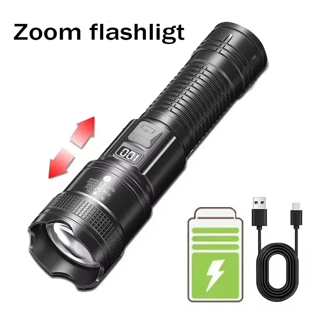 680000LM Rechargeable LED Flashlight Zoom Tactical Torch