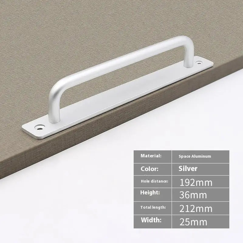 New Aluminium Alloy Punch-Free Furniture Cabinet Handle Sliding Door Pull and Flush Hardware Set for Wood Door Drawer