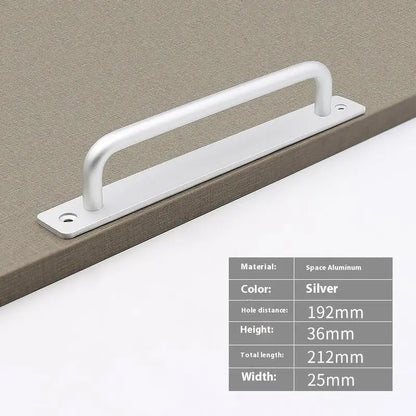 New Aluminium Alloy Punch-Free Furniture Cabinet Handle Sliding Door Pull and Flush Hardware Set for Wood Door Drawer