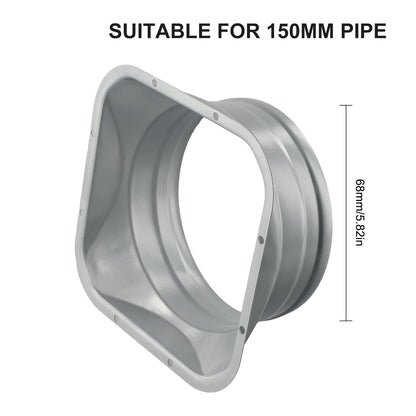 For Kitchen Hood Ventilator Pipe Connecting Vent Flange Exhaust Duct 4-10inch Electrostatic Spray Metal Silver-gray