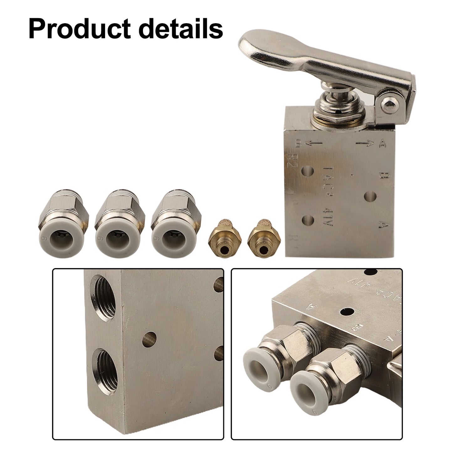 TAC2-41P+34T Pneumatic Valve 2 Position 3Way Mechanical Valve With 6mm Connector Pneumatic Switch Valve For Automatic Equipment