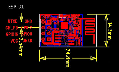 ESP01 ESP-01S 3.3V Wireless WiFi Module ESP8266 Serial Transceiver Board for Arduino Projects