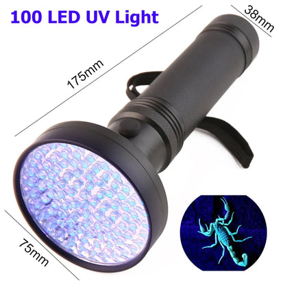 9-128 LED Ultraviolet Blacklight UV Light Lamp Detector for Dog Urine Stains Outdoor Waterproof 9-100 LED UV Flashlight Camping