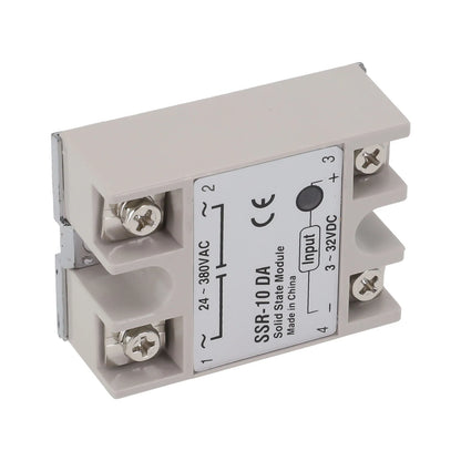 Single Phase Solid State Relay SSR-10DA DC Controlled AC Single-phase Solid State Relay 10A DC-AC Relay 3-32V DC To 24-380V AC