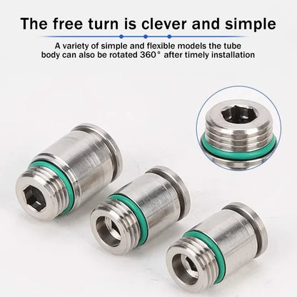Stainless Steel 304 POC-G Internal Hexagonal Quick Insertion Pneumatic Fitting Gas Pipe Quick Insertion Joint