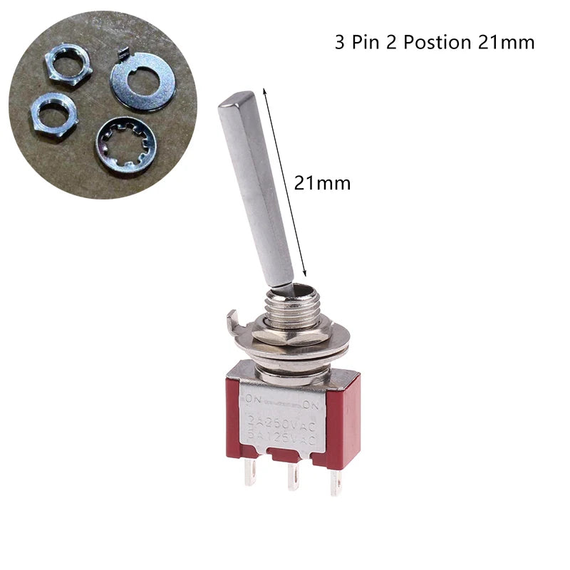ON OFF ON Toggle Switch DPDT SPST DPST 3 Pin 3/2 Position 5A 125VAC 2A 250VAC Latching