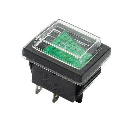 Rocker Switch 4 Pins DPST with Waterproof Cover Rated 16A 250VAC for Use in Industrial Machines and Electrical Appliances