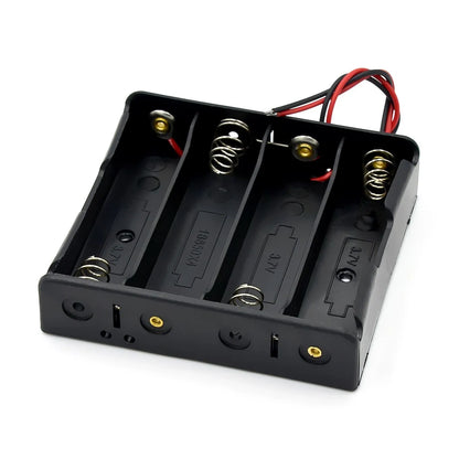 Plastic 18650 Battery Storage Box Case with 1–4 Slots and Wire Leads DIY Holder
