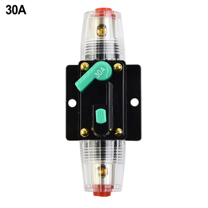 Car Boat 10A to 100A AMP Circuit Breaker Fuse Reset for 12V 24V 48V DC with Waterproof Housing and Manual Reset for Overload