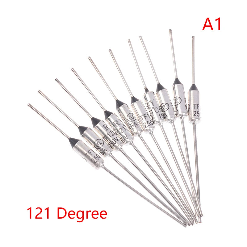 10Pcs RY Thermal Fuse 15A 250V Temperature Cutoff 121C–192C