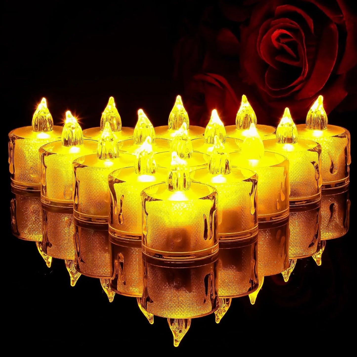 Heart-Shaped LED Flameless Candle Battery Tealight for Home Decor