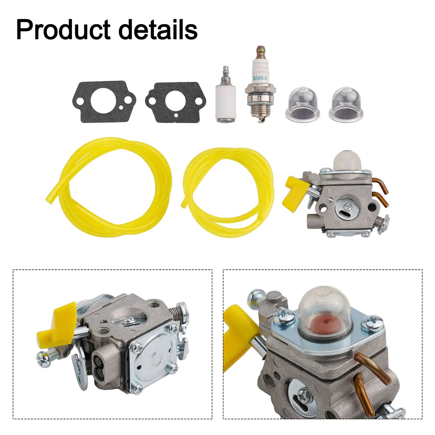 Replacement Carburettor Kit Compatible with For Homelite For RBC30SET RLT30CET RLT26CDS RBC26SES Trimmer and Brushcutter