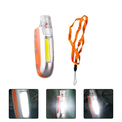 2-in-1 COB LED Flashlight Keychain with Whistle Portable Handheld Lamp