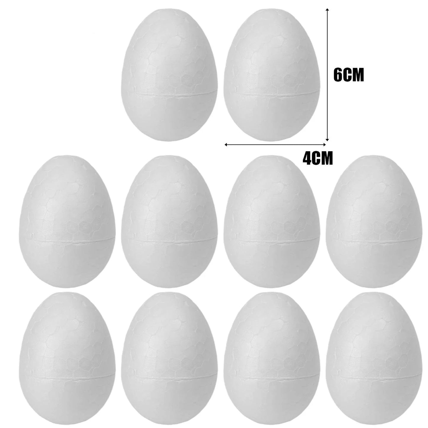 100/10pcs Easter Foam Egg White Styrofoam Fake Eggs for Kids Painting Handmade Spring Easter Party Home Decoration DIY Wreath Craft