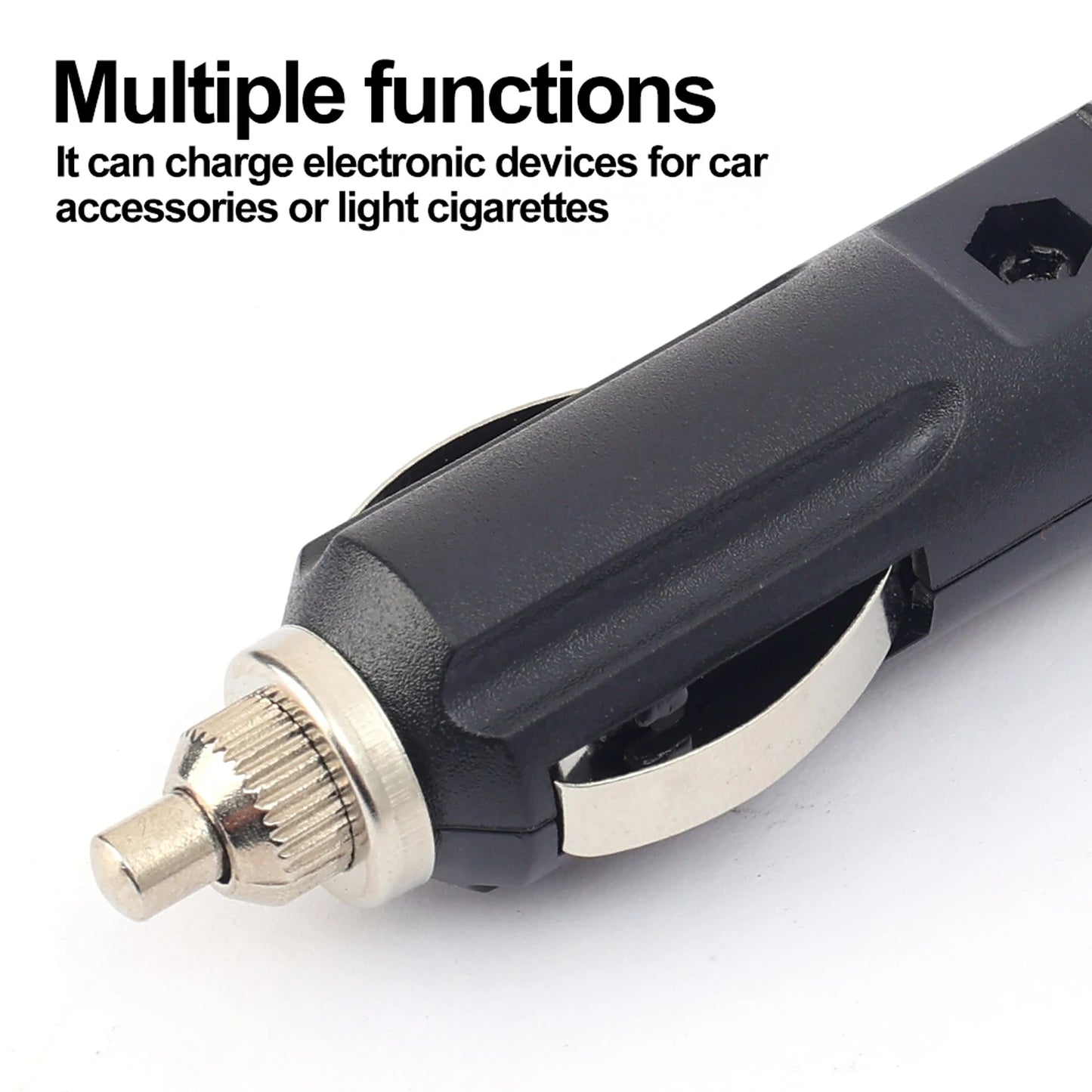 Long Nose Car Cigarette Lighter Plug 12V 24V DC Male Adapter with LED