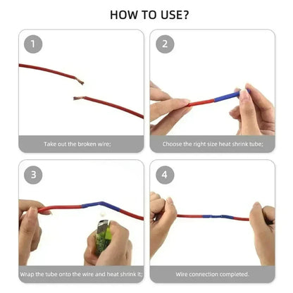Heat Shrink Tube Kit 800PCS | PE Cross-Linked Thermoresistant Tubing | Waterproof Cable Insulation Sleeve