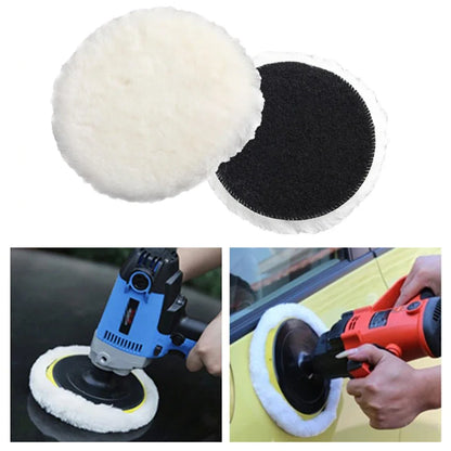 Car Polish Pads 3/7inch Soft Wool Polishing Disc Tools for Machine Waxing Polisher Car Body Polishing Discs Cleaning Accessories