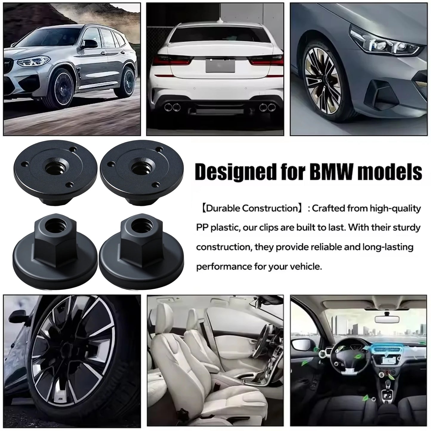 100/10pcs Auto Clips for Hex Head Plastic Self-Threading Nut for BMW Retainer Chassis Rear Bumper Splash Shield Car Interior