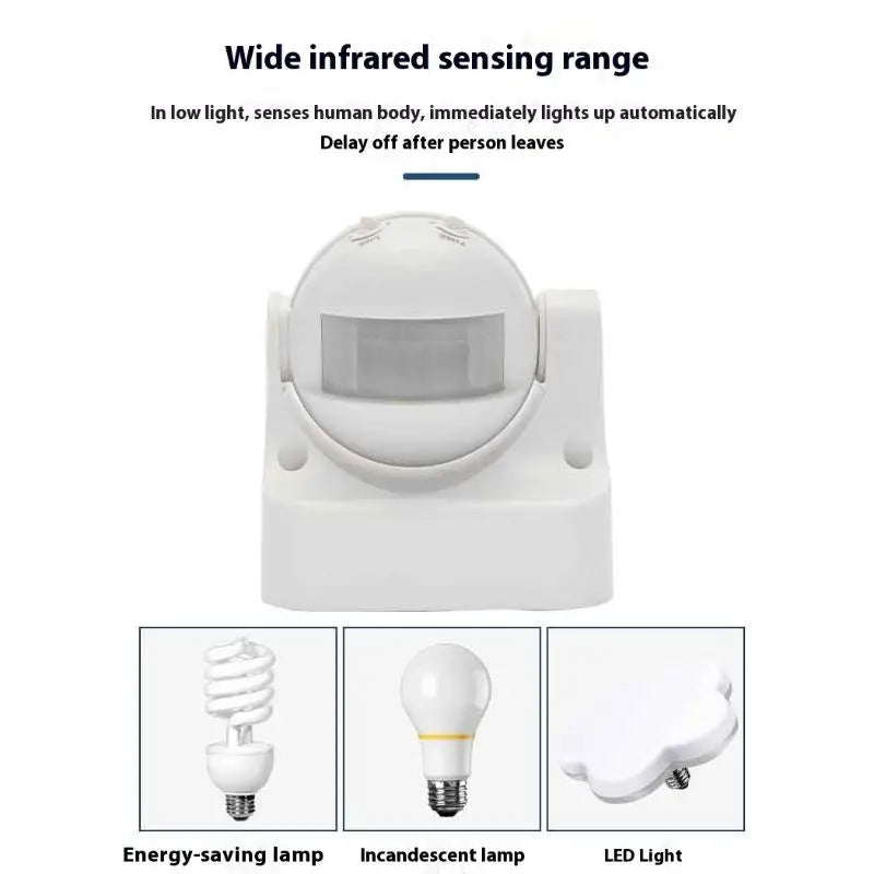 AC 100-240V PIR Motion Sensor Switch IP44 Automatic Light Switch