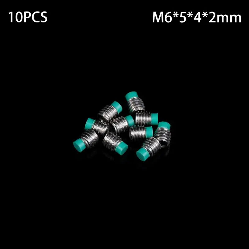 POM Head Stainless Steel M6 Buffer Screw 10PCS | Nylon Tip Wire Setting Machine Rice Screw