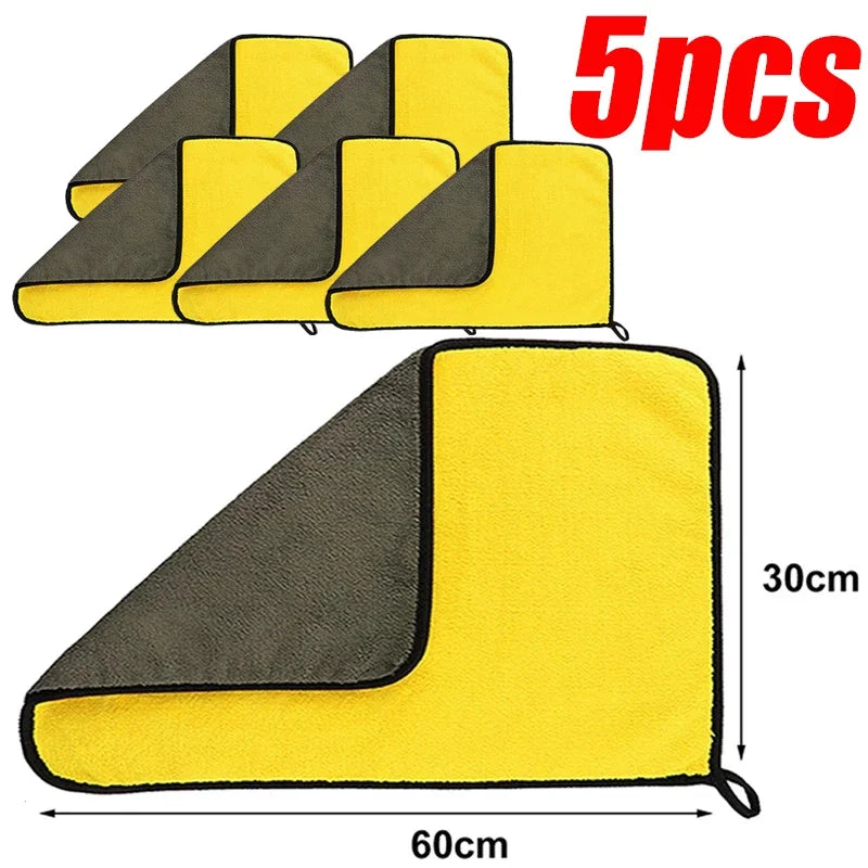 Thick Microfiber Car Cleaning Towels Double Layer Absorbent Cloth